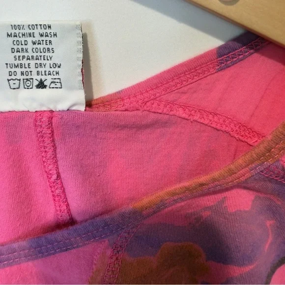 C.M.C. by Color Me Cotton Abstract Floral Cotton Top XS USA Made, Boho Artsy Y2K - Picture 6 of 6